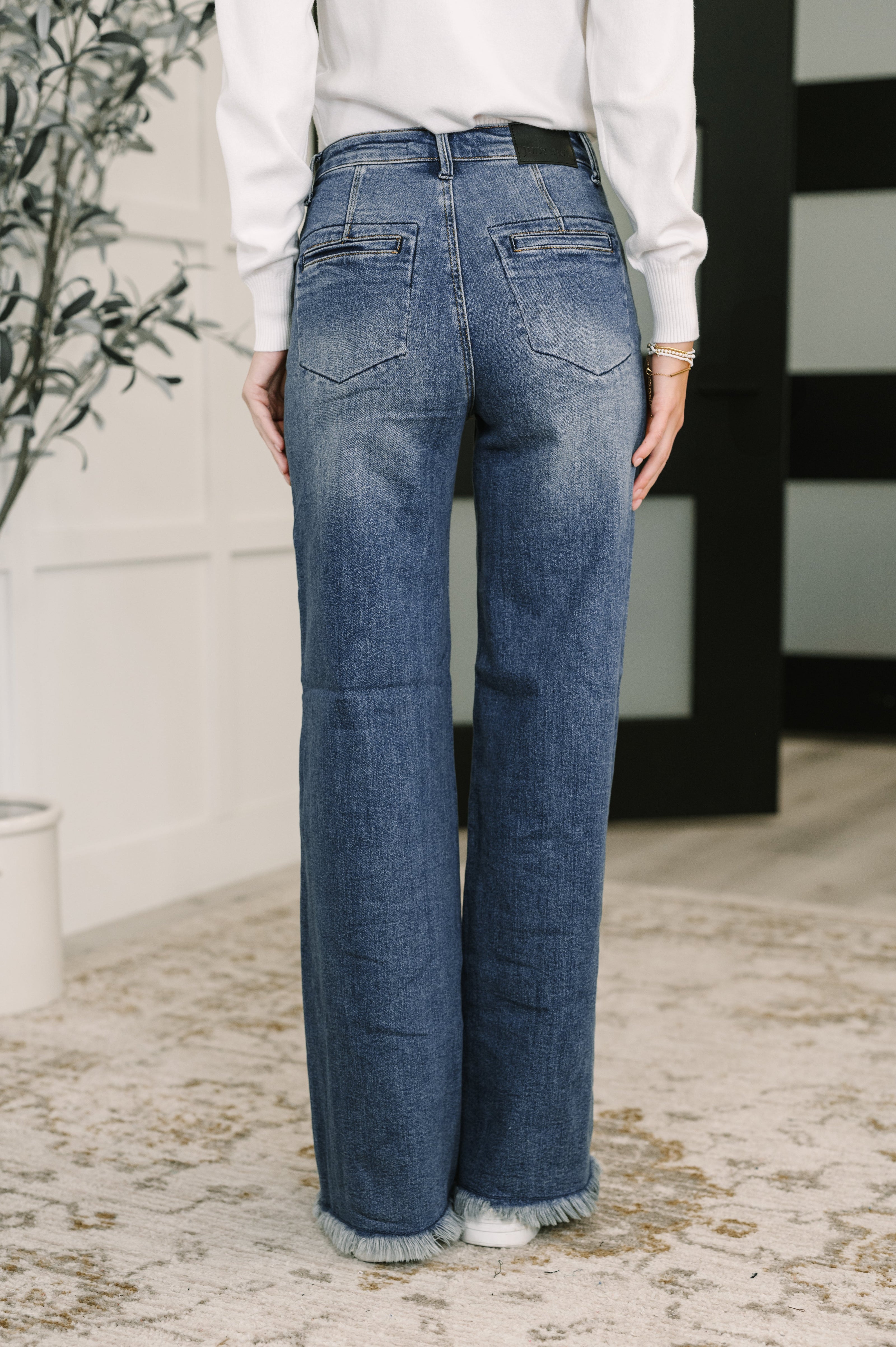 Karla High Waist Column Straight Button-Fly & Back Welt Pkts-Womens-Ave Shops-[option4]-[option5]-[option6]-[option7]-[option8]-Shop-Boutique-Clothing-for-Women-Online