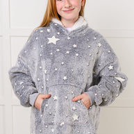 Kids Oversized Hoodie Blanket in Grey Stars-Layers-Ave Shops-[option4]-[option5]-[option6]-[option7]-[option8]-Shop-Boutique-Clothing-for-Women-Online