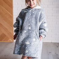 Kids Oversized Hoodie Blanket in Grey Stars-Layers-Ave Shops-[option4]-[option5]-[option6]-[option7]-[option8]-Shop-Boutique-Clothing-for-Women-Online