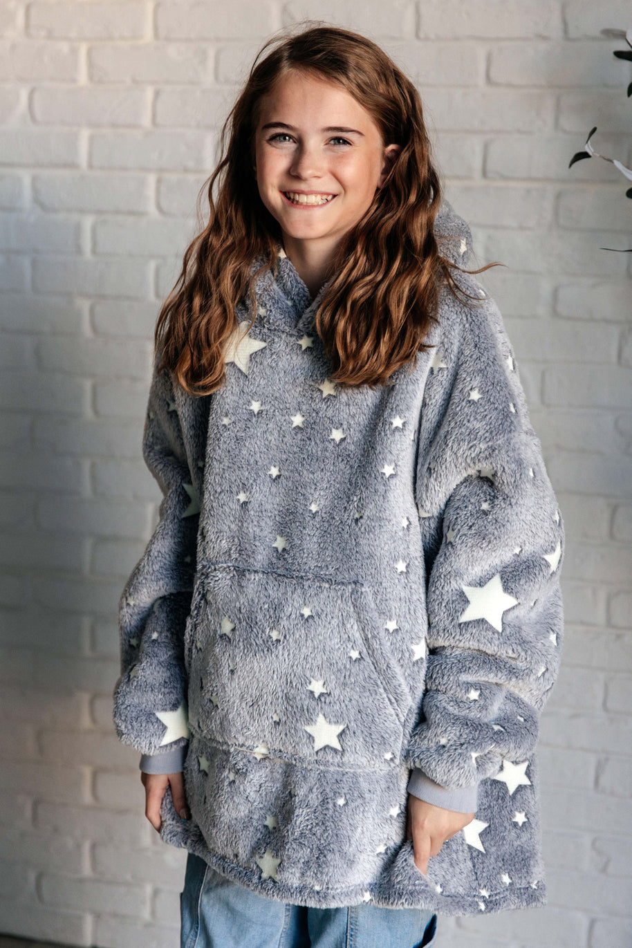 Kids Oversized Hoodie Blanket in Grey Stars-Layers-Ave Shops-[option4]-[option5]-[option6]-[option7]-[option8]-Shop-Boutique-Clothing-for-Women-Online