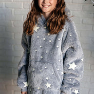 Kids Oversized Hoodie Blanket in Grey Stars-Layers-Ave Shops-[option4]-[option5]-[option6]-[option7]-[option8]-Shop-Boutique-Clothing-for-Women-Online