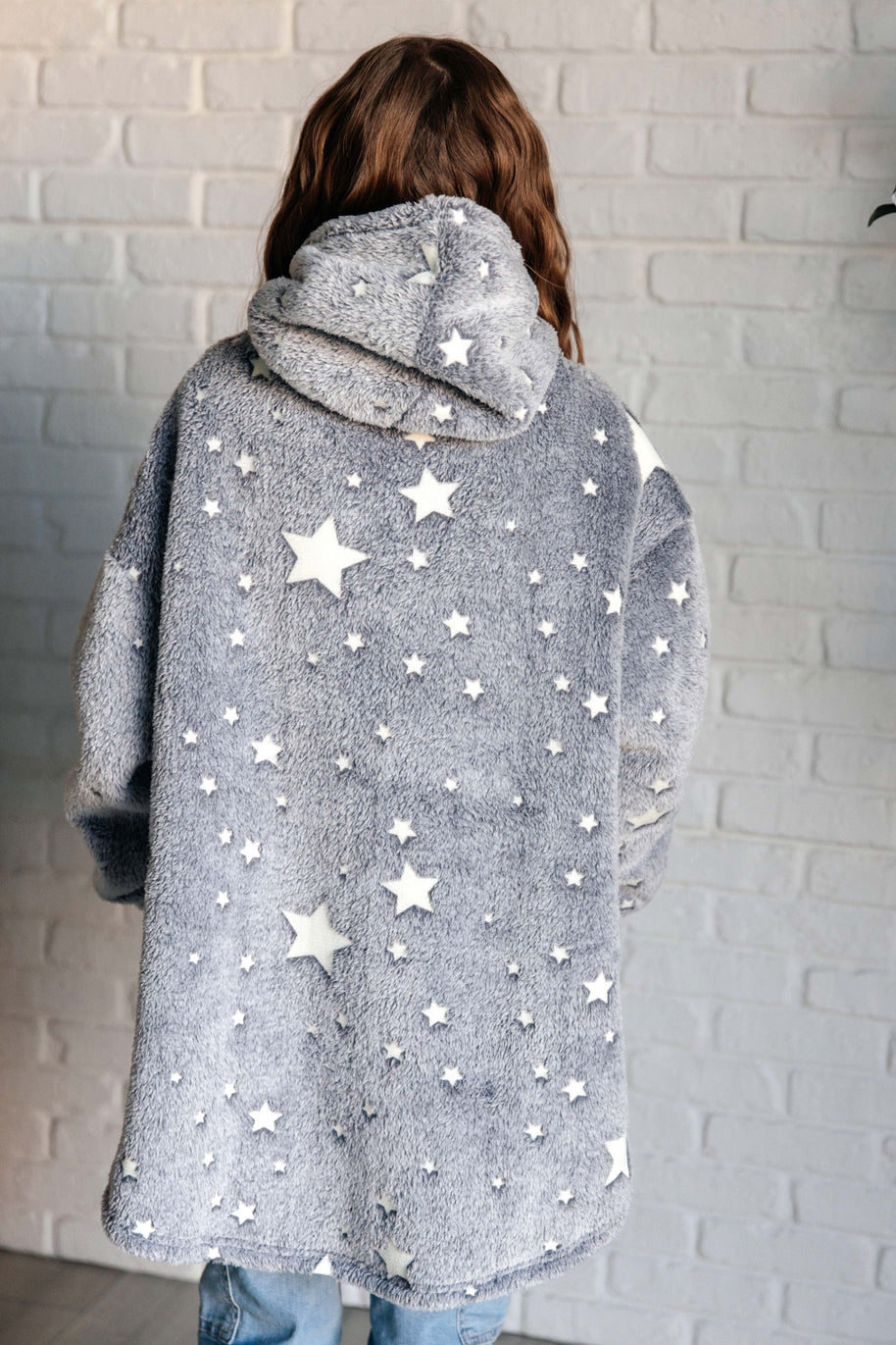 Kids Oversized Hoodie Blanket in Grey Stars-Layers-Ave Shops-[option4]-[option5]-[option6]-[option7]-[option8]-Shop-Boutique-Clothing-for-Women-Online
