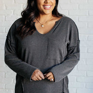 Kinda Sorta Ribbed Top in Charcoal-Tops-Ave Shops-[option4]-[option5]-[option6]-[option7]-[option8]-Shop-Boutique-Clothing-for-Women-Online