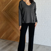 Kinda Sorta Ribbed Top in Charcoal-Tops-Ave Shops-[option4]-[option5]-[option6]-[option7]-[option8]-Shop-Boutique-Clothing-for-Women-Online