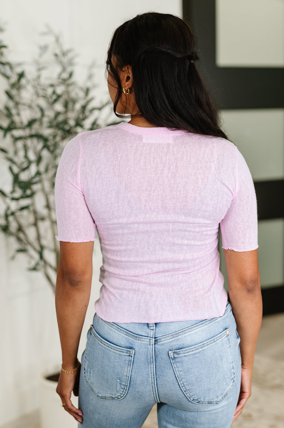 Knit Pick Basic Tee in Pink-Womens-Ave Shops-[option4]-[option5]-[option6]-[option7]-[option8]-Shop-Boutique-Clothing-for-Women-Online