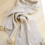 Knitted Fuzzy Pom Pom Scarf In Beige-Womens-Ave Shops-[option4]-[option5]-[option6]-[option7]-[option8]-Shop-Boutique-Clothing-for-Women-Online