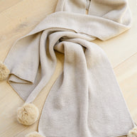 Knitted Fuzzy Pom Pom Scarf In Beige-Womens-Ave Shops-[option4]-[option5]-[option6]-[option7]-[option8]-Shop-Boutique-Clothing-for-Women-Online