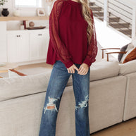 Lace on My Sleeves Blouse-Tops-Ave Shops-[option4]-[option5]-[option6]-[option7]-[option8]-Shop-Boutique-Clothing-for-Women-Online