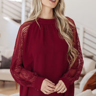 Lace on My Sleeves Blouse-Tops-Ave Shops-[option4]-[option5]-[option6]-[option7]-[option8]-Shop-Boutique-Clothing-for-Women-Online