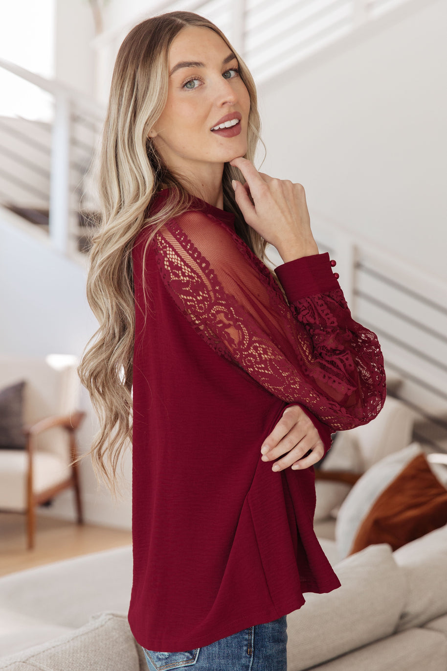 Lace on My Sleeves Blouse-Tops-Ave Shops-[option4]-[option5]-[option6]-[option7]-[option8]-Shop-Boutique-Clothing-for-Women-Online