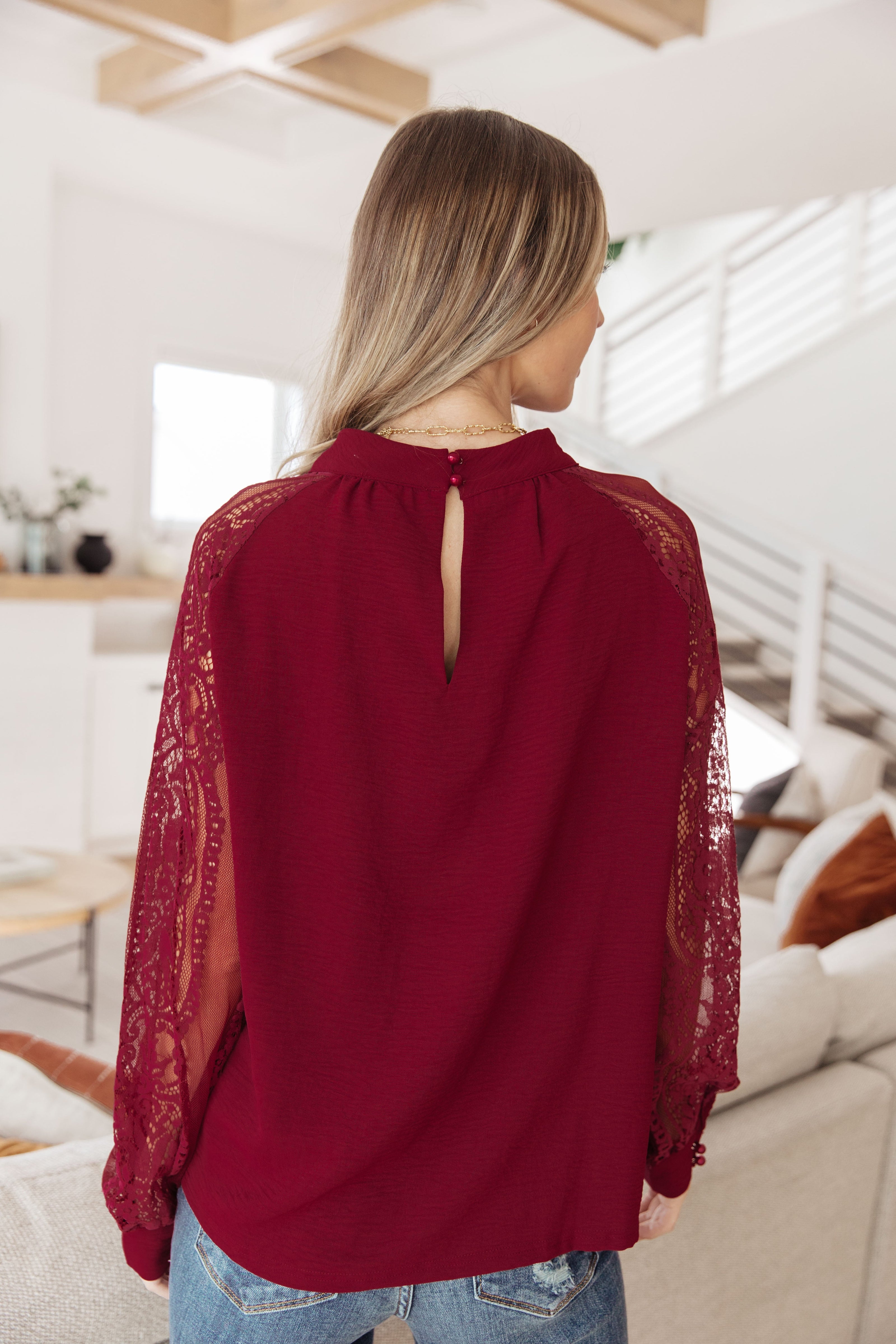 Lace on My Sleeves Blouse-Tops-Ave Shops-[option4]-[option5]-[option6]-[option7]-[option8]-Shop-Boutique-Clothing-for-Women-Online