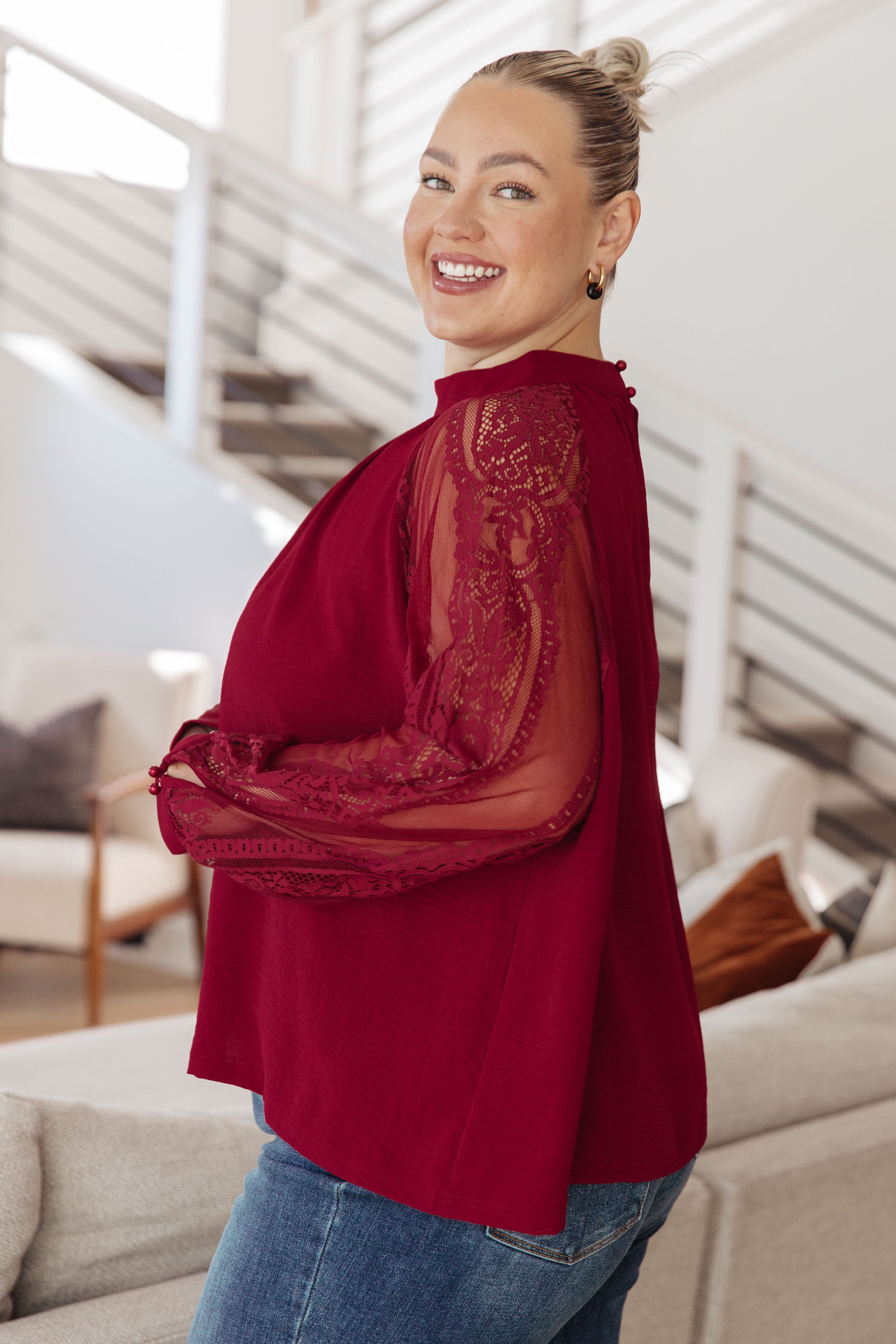 Lace on My Sleeves Blouse-Tops-Ave Shops-[option4]-[option5]-[option6]-[option7]-[option8]-Shop-Boutique-Clothing-for-Women-Online