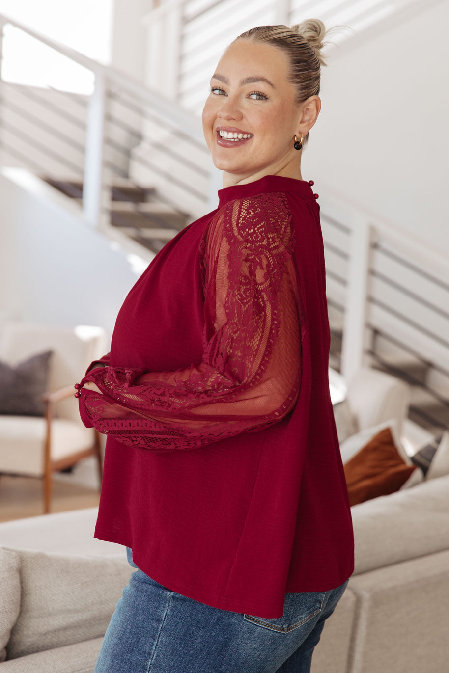 Lace on My Sleeves Blouse-Tops-Ave Shops-[option4]-[option5]-[option6]-[option7]-[option8]-Shop-Boutique-Clothing-for-Women-Online