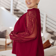 Lace on My Sleeves Blouse-Tops-Ave Shops-[option4]-[option5]-[option6]-[option7]-[option8]-Shop-Boutique-Clothing-for-Women-Online
