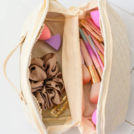 Large Capacity Quilted Makeup Bag in Cream-Accessories-Ave Shops-[option4]-[option5]-[option6]-[option7]-[option8]-Shop-Boutique-Clothing-for-Women-Online