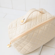 Large Capacity Quilted Makeup Bag in Cream-Accessories-Ave Shops-[option4]-[option5]-[option6]-[option7]-[option8]-Shop-Boutique-Clothing-for-Women-Online