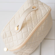 Large Capacity Quilted Makeup Bag in Cream-Accessories-Ave Shops-[option4]-[option5]-[option6]-[option7]-[option8]-Shop-Boutique-Clothing-for-Women-Online
