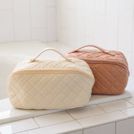 Large Capacity Quilted Makeup Bag in Cream-Accessories-Ave Shops-[option4]-[option5]-[option6]-[option7]-[option8]-Shop-Boutique-Clothing-for-Women-Online