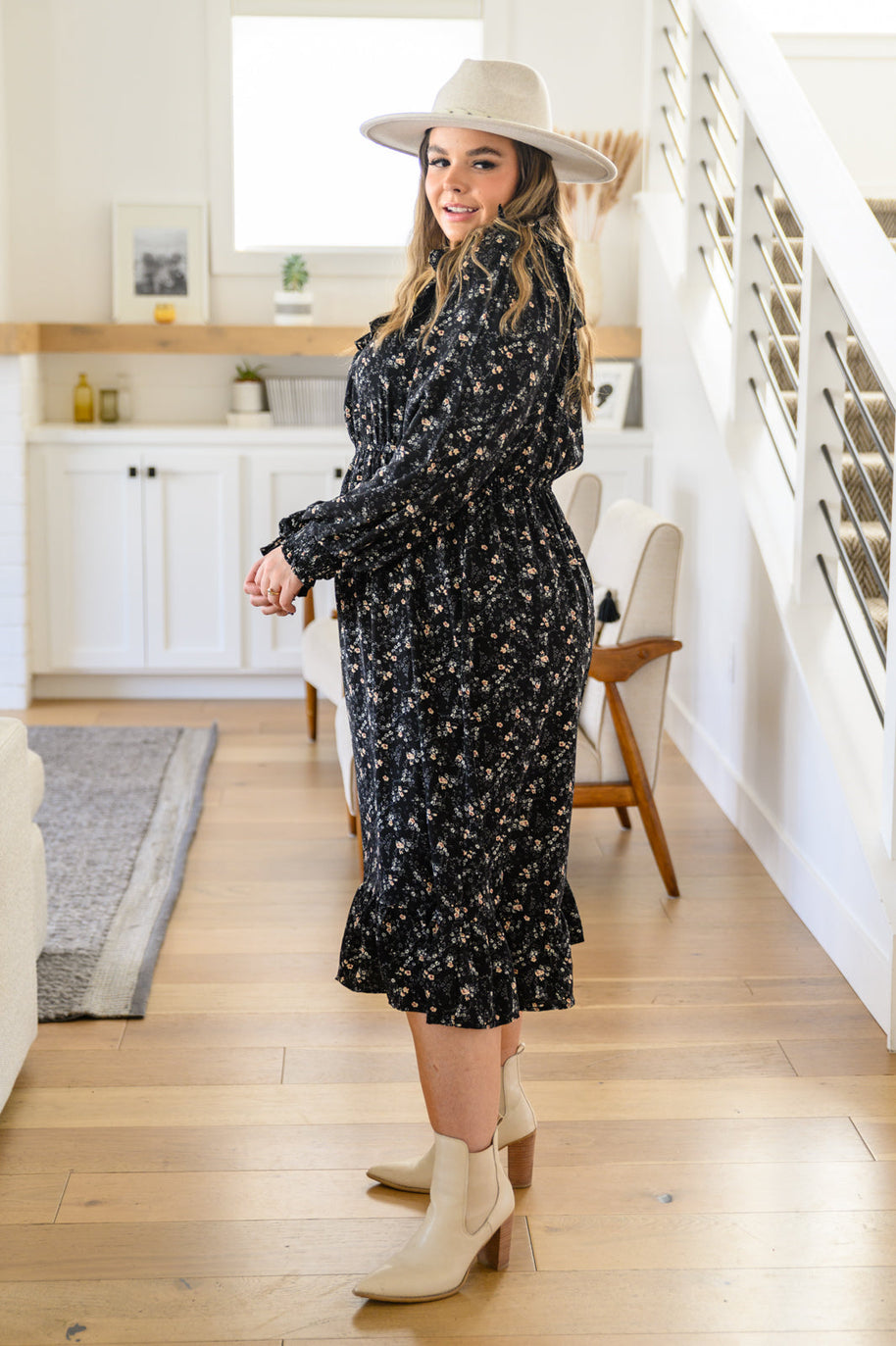 Larissa Long Sleeve Ruffle Hem Dress-Womens-Ave Shops-[option4]-[option5]-[option6]-[option7]-[option8]-Shop-Boutique-Clothing-for-Women-Online