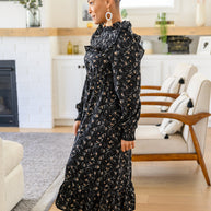 Larissa Long Sleeve Ruffle Hem Dress-Womens-Ave Shops-[option4]-[option5]-[option6]-[option7]-[option8]-Shop-Boutique-Clothing-for-Women-Online