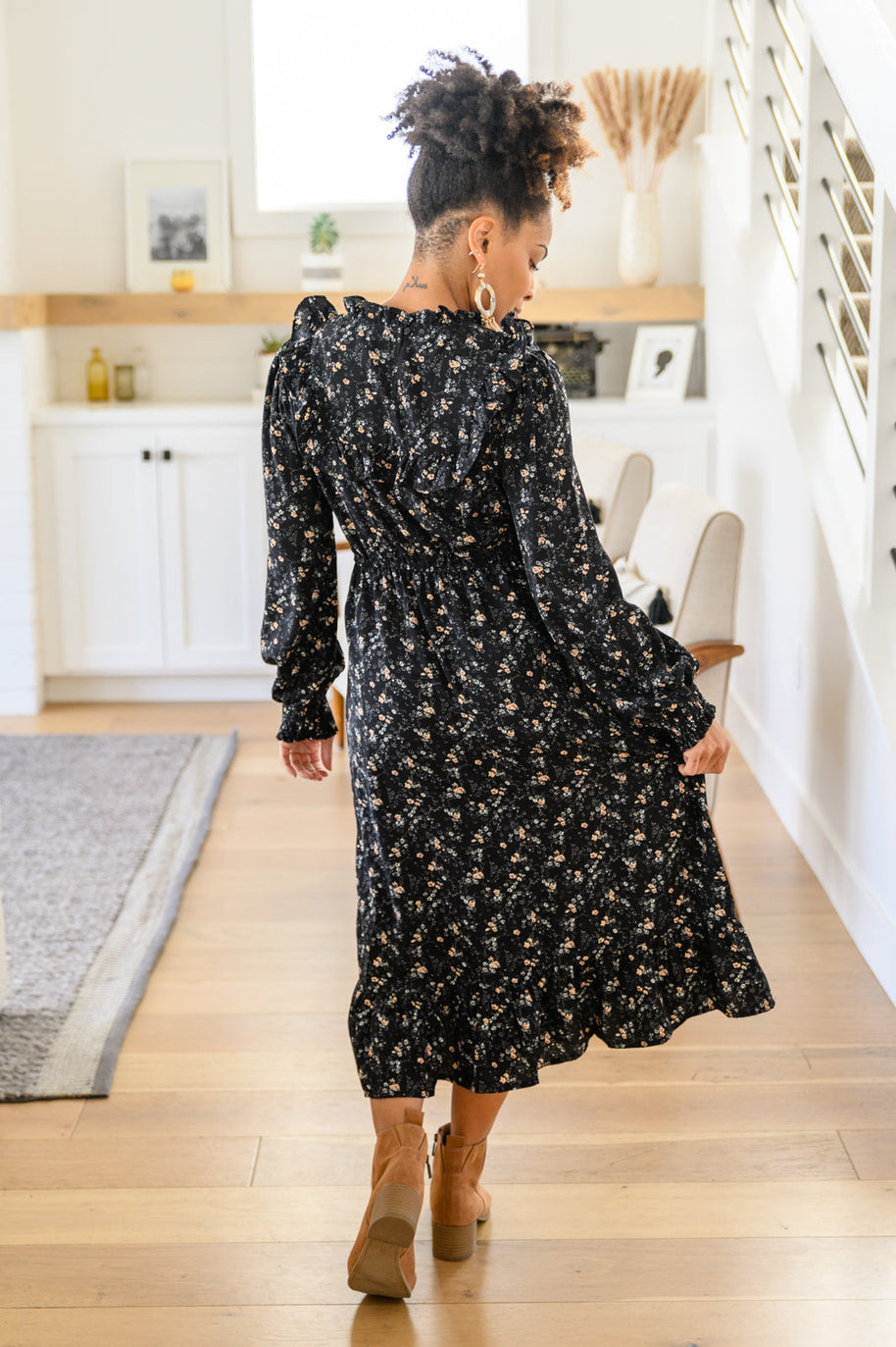 Larissa Long Sleeve Ruffle Hem Dress-Womens-Ave Shops-[option4]-[option5]-[option6]-[option7]-[option8]-Shop-Boutique-Clothing-for-Women-Online