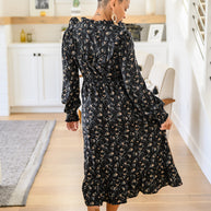 Larissa Long Sleeve Ruffle Hem Dress-Womens-Ave Shops-[option4]-[option5]-[option6]-[option7]-[option8]-Shop-Boutique-Clothing-for-Women-Online