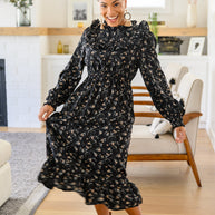 Larissa Long Sleeve Ruffle Hem Dress-Womens-Ave Shops-[option4]-[option5]-[option6]-[option7]-[option8]-Shop-Boutique-Clothing-for-Women-Online
