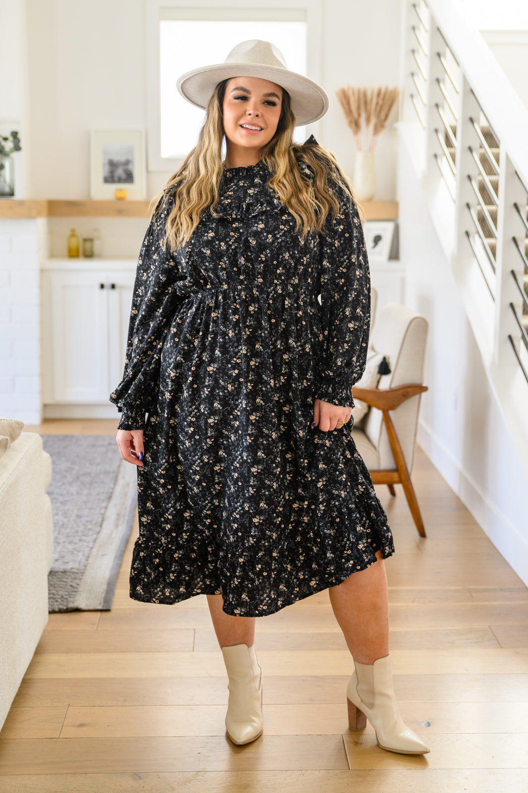 Larissa Long Sleeve Ruffle Hem Dress-Womens-Ave Shops-[option4]-[option5]-[option6]-[option7]-[option8]-Shop-Boutique-Clothing-for-Women-Online