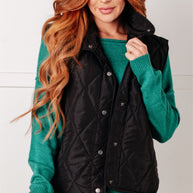 Layering Queen Quilted Puffer Vest in Black-Layers-Ave Shops-[option4]-[option5]-[option6]-[option7]-[option8]-Shop-Boutique-Clothing-for-Women-Online