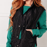 Layering Queen Quilted Puffer Vest in Black-Layers-Ave Shops-[option4]-[option5]-[option6]-[option7]-[option8]-Shop-Boutique-Clothing-for-Women-Online