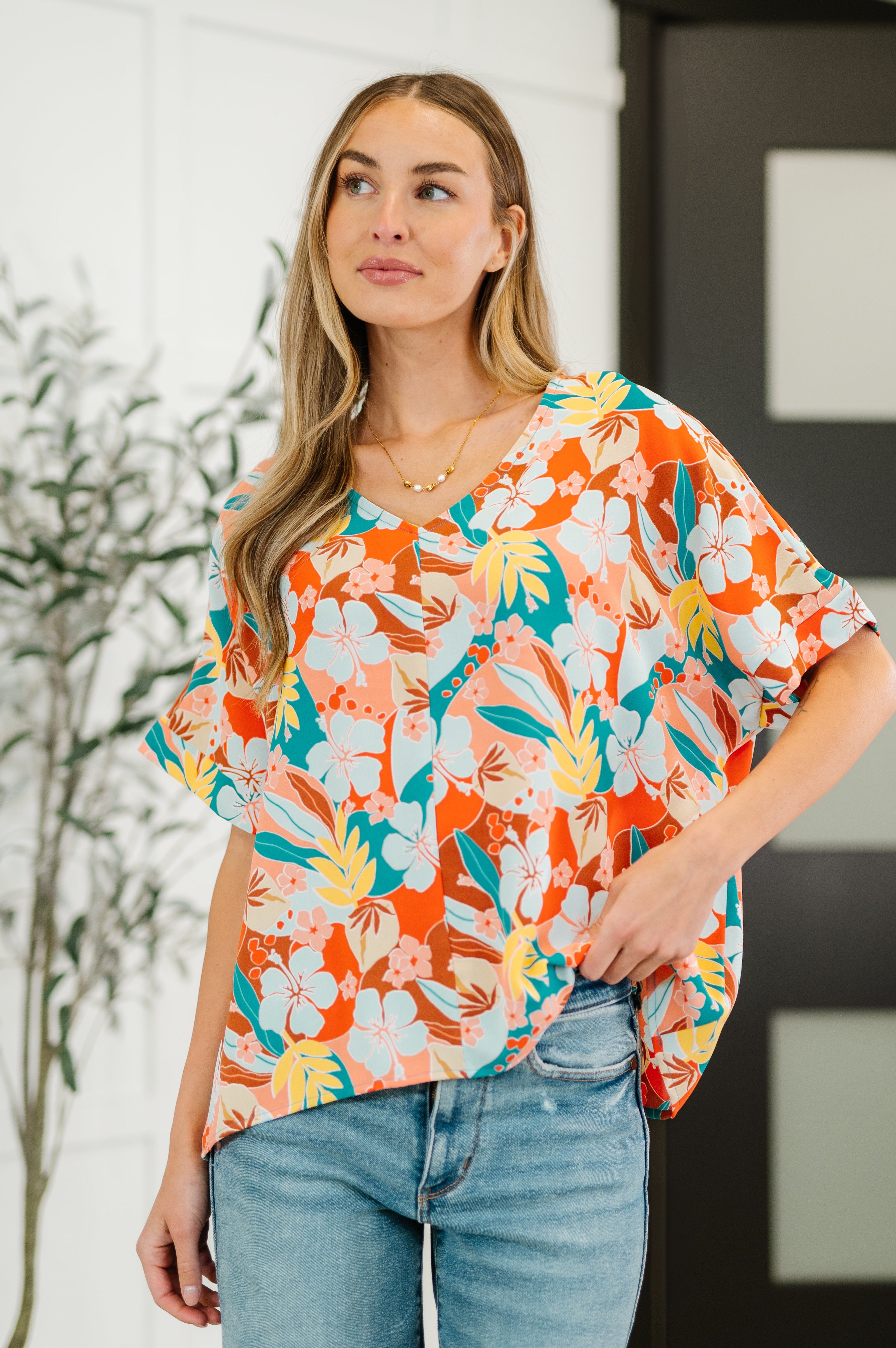 Lei Me Down V-Neck Top-Womens-Ave Shops-[option4]-[option5]-[option6]-[option7]-[option8]-Shop-Boutique-Clothing-for-Women-Online