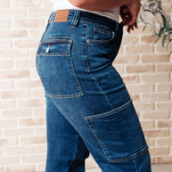 Judy Blue Leila High Rise Cargo Straight Jeans-Denim-Ave Shops-[option4]-[option5]-[option6]-[option7]-[option8]-Shop-Boutique-Clothing-for-Women-Online
