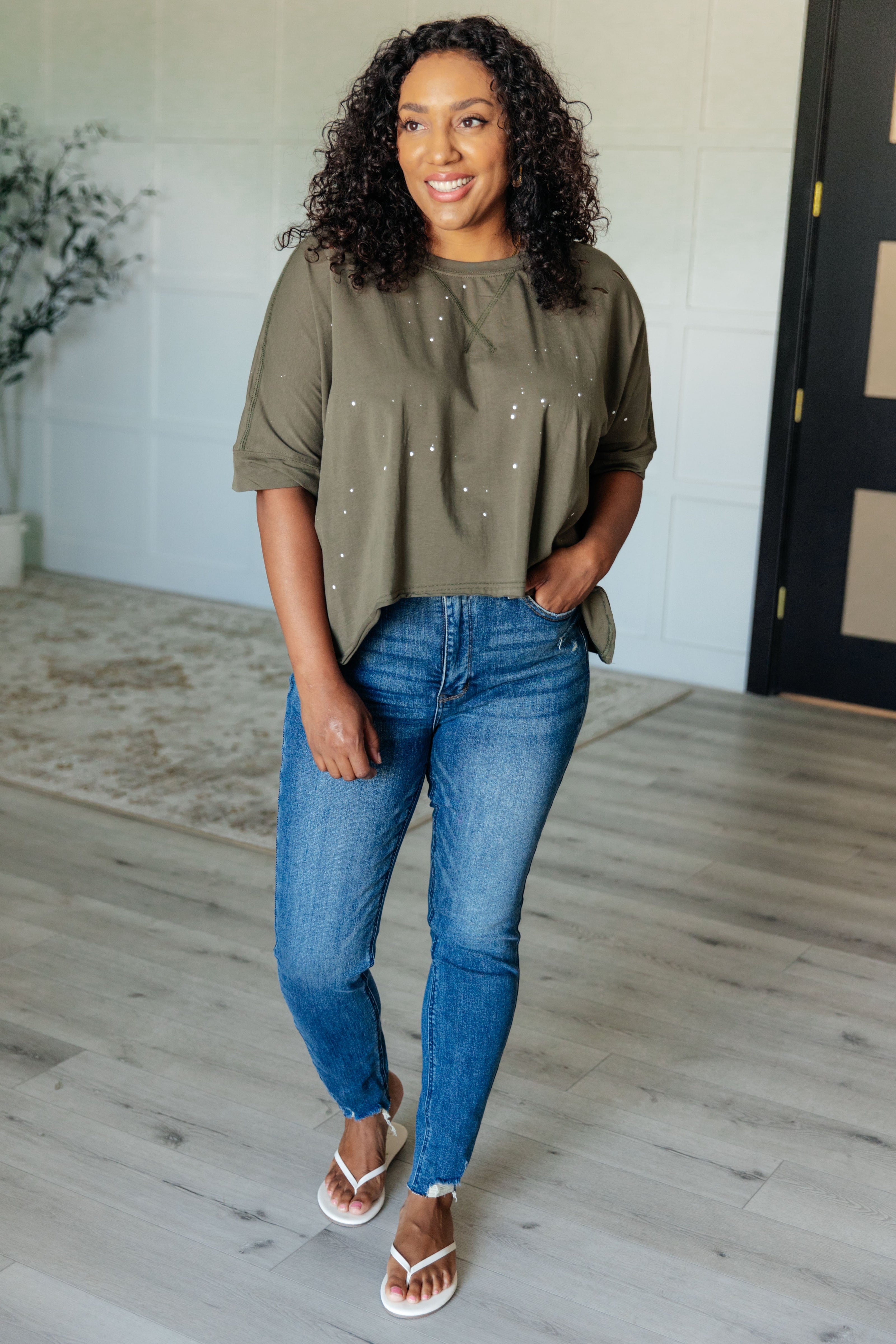 Less Than Stressed Asymmetrical Distressed Top-Tops-Ave Shops-[option4]-[option5]-[option6]-[option7]-[option8]-Shop-Boutique-Clothing-for-Women-Online