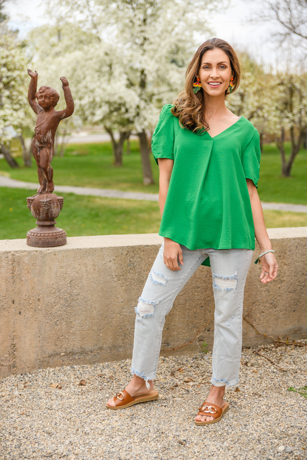 Let's Meet Up Green Blouse-Womens-Ave Shops-[option4]-[option5]-[option6]-[option7]-[option8]-Shop-Boutique-Clothing-for-Women-Online