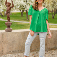 Let's Meet Up Green Blouse-Womens-Ave Shops-[option4]-[option5]-[option6]-[option7]-[option8]-Shop-Boutique-Clothing-for-Women-Online