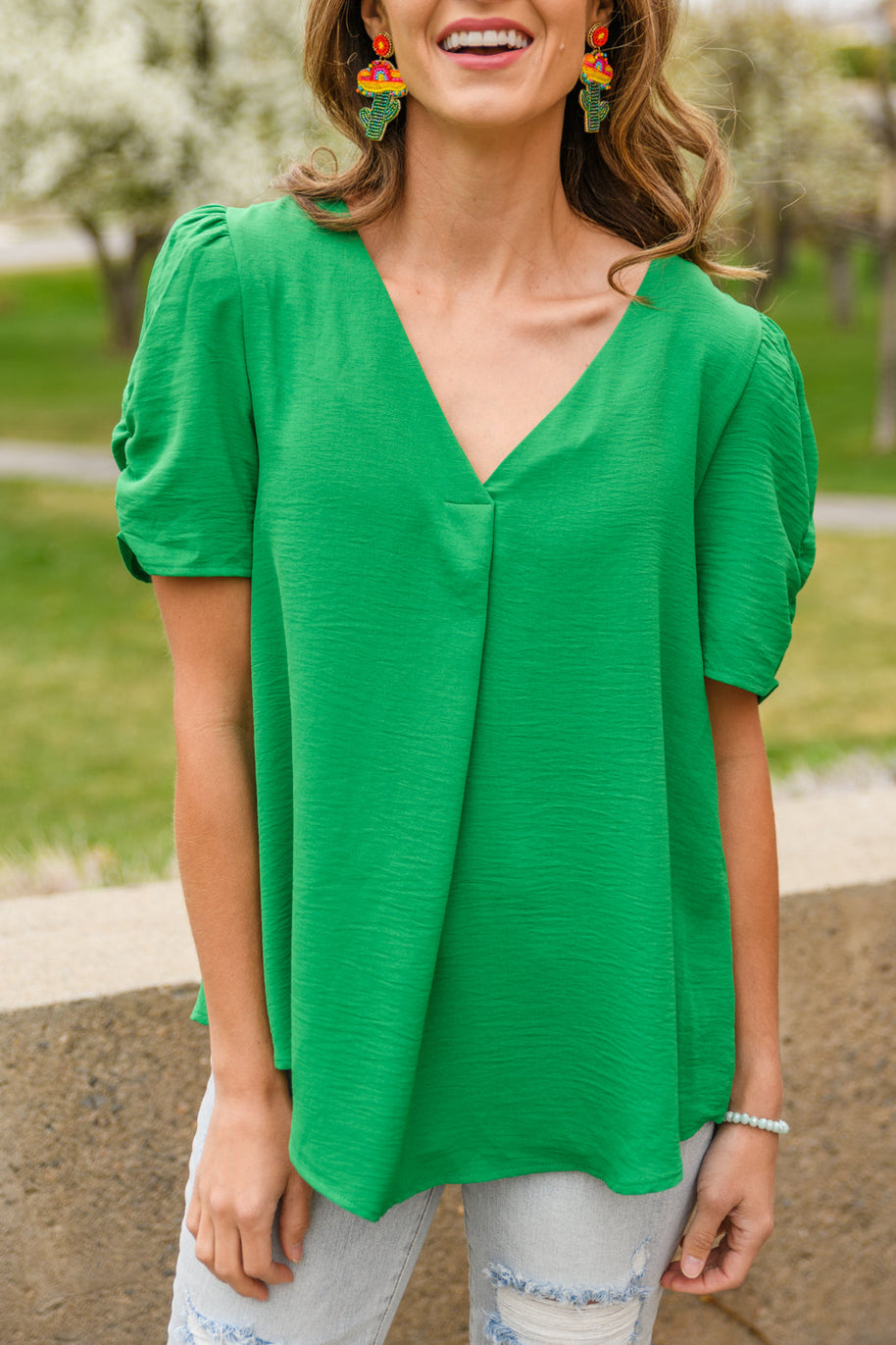 Let's Meet Up Green Blouse-Womens-Ave Shops-[option4]-[option5]-[option6]-[option7]-[option8]-Shop-Boutique-Clothing-for-Women-Online