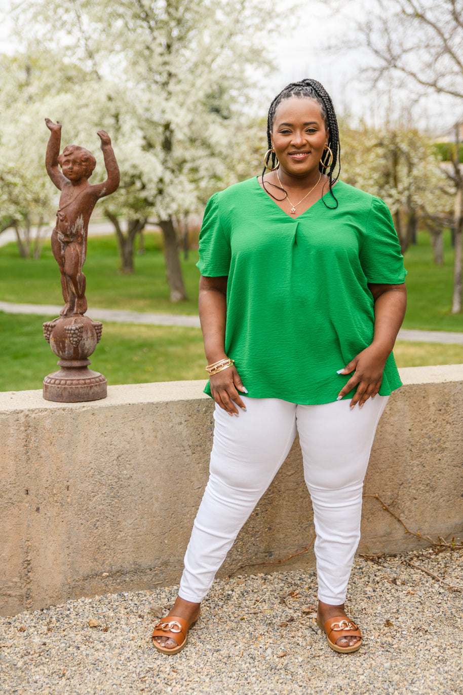 Let's Meet Up Green Blouse-Womens-Ave Shops-[option4]-[option5]-[option6]-[option7]-[option8]-Shop-Boutique-Clothing-for-Women-Online