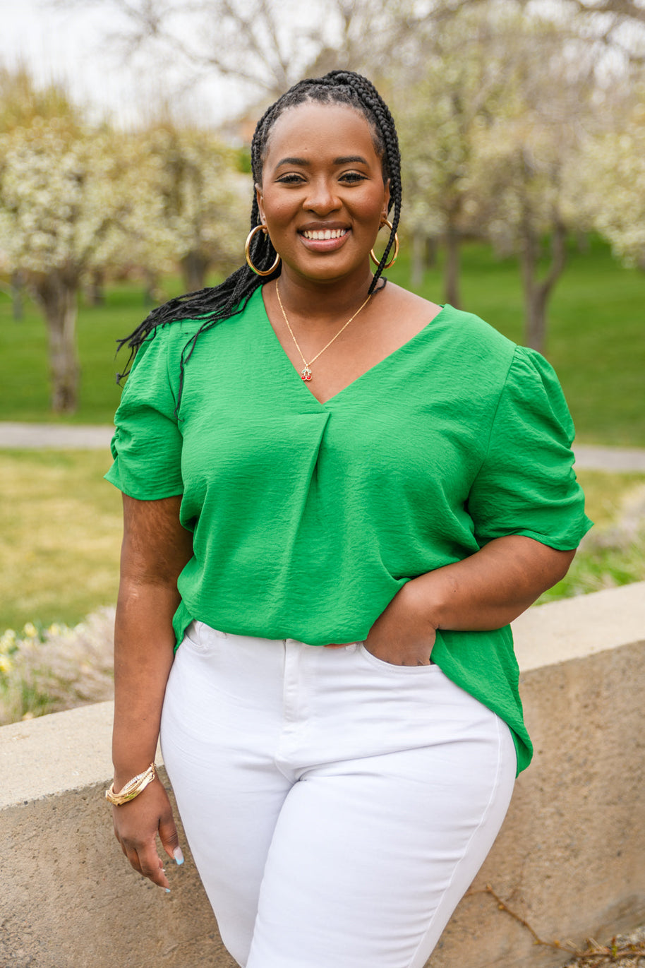 Let's Meet Up Green Blouse-Womens-Ave Shops-[option4]-[option5]-[option6]-[option7]-[option8]-Shop-Boutique-Clothing-for-Women-Online
