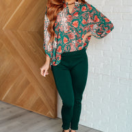 Lizzy Top in Teal Snake Print-Tops-Ave Shops-[option4]-[option5]-[option6]-[option7]-[option8]-Shop-Boutique-Clothing-for-Women-Online