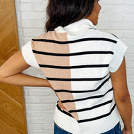 Lonely Traveler Striped Quarter Zip Sweater in White-Womens-Ave Shops-[option4]-[option5]-[option6]-[option7]-[option8]-Shop-Boutique-Clothing-for-Women-Online