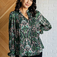 Looking Out Damask Print Blouse-Blouses-Ave Shops-[option4]-[option5]-[option6]-[option7]-[option8]-Shop-Boutique-Clothing-for-Women-Online