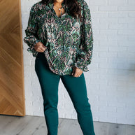 Looking Out Damask Print Blouse-Blouses-Ave Shops-[option4]-[option5]-[option6]-[option7]-[option8]-Shop-Boutique-Clothing-for-Women-Online