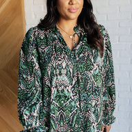 Looking Out Damask Print Blouse-Blouses-Ave Shops-[option4]-[option5]-[option6]-[option7]-[option8]-Shop-Boutique-Clothing-for-Women-Online