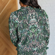 Looking Out Damask Print Blouse-Blouses-Ave Shops-[option4]-[option5]-[option6]-[option7]-[option8]-Shop-Boutique-Clothing-for-Women-Online
