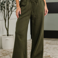 Lounge Line Wide Leg Sweats in Dark Olive-Womens-Ave Shops-[option4]-[option5]-[option6]-[option7]-[option8]-Shop-Boutique-Clothing-for-Women-Online