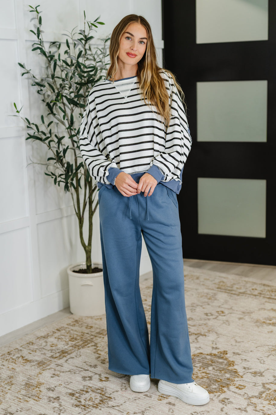 Lounge Line Wide Leg Sweats in Dusty Blue-Womens-Ave Shops-[option4]-[option5]-[option6]-[option7]-[option8]-Shop-Boutique-Clothing-for-Women-Online
