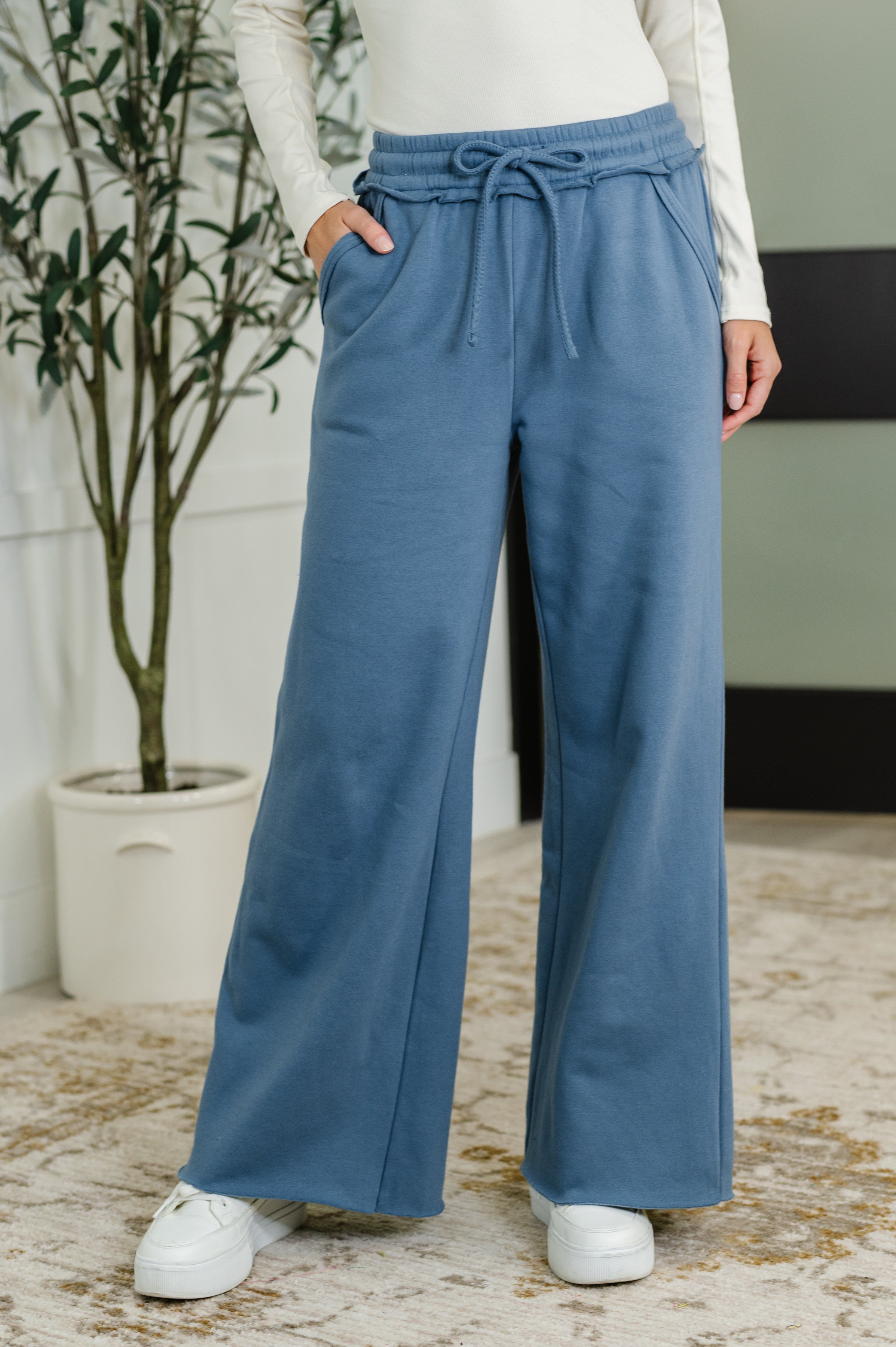 Lounge Line Wide Leg Sweats in Dusty Blue-Womens-Ave Shops-[option4]-[option5]-[option6]-[option7]-[option8]-Shop-Boutique-Clothing-for-Women-Online