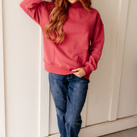 Make No Mistake Mock Neck Pullover in Cranberry-Tops-Ave Shops-[option4]-[option5]-[option6]-[option7]-[option8]-Shop-Boutique-Clothing-for-Women-Online