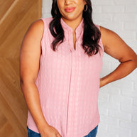 Matter of Fact Pleat Front Sleeveless Blouse in Pink-Blouses-Ave Shops-[option4]-[option5]-[option6]-[option7]-[option8]-Shop-Boutique-Clothing-for-Women-Online