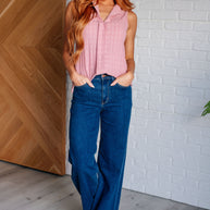 Matter of Fact Pleat Front Sleeveless Blouse in Pink-Blouses-Ave Shops-[option4]-[option5]-[option6]-[option7]-[option8]-Shop-Boutique-Clothing-for-Women-Online